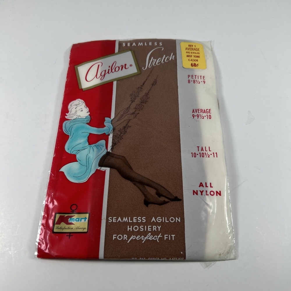 Vintage Agilon Stretch Thigh High Suntan Nylons Average‎ 9-10
